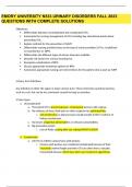 Emory University  NRSG 533 Urine Disorder Handout ANSWERS FALL 2023