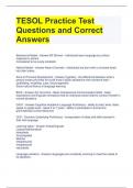 TESOL Practice Test Questions and Correct Answers 