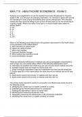 MHA 710 - Healthcare Economics - Exam 2
