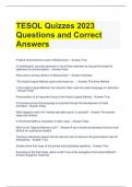 TESOL Quizzes 2023 Questions and Correct Answers 