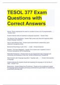 Bundle For TESOL Exam Questions with Correct Answers