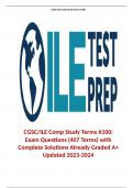 CGSC/ILE Comp Study Terms X100; Exam Questions (407 Terms) with Complete Solutions Already Graded A+ Updated 2023-2024