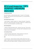 EPA Lead Inspector 100%  VERIFIED ANSWERS  2023/2024