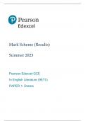 EDEXCEL A LEVEL ENGLISH LITERATURE PAPER 1 2023 WITH MARK SCHEME