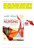 TEST BANK For Foundations for Population Health in Community Public Health Nursing 10th Edition by Marcia Stanhope, Jeanette Lancaster, Complete Chapter's 1 - 46, 100 % Verified