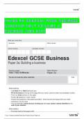 PAPER 2A EDEXCEL GCSE BUSINESS  QUESTION ONLY BUILDING A BUSINESS JUNE  2023  Edexcel GCSE Business Paper 2a