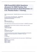 ESB Exam(2023-2024) Questions (Answers for ESB Practice Test Entrepreneurship & Small Business v.2 - U.S. Practice Exam 1 Training) 