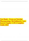 Test Bank - Focus on Nursing Pharmacology 9th Edition by Amy Karch Chapter 1-59 | Complete Guide 2023.