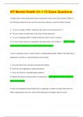ATI Mental Health Ch 1-15 Exam Questions(Top  2024/2025 EXAM REVIEW PAPERS / GRADED A+/ 100%  Accurate)