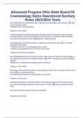 Advanced Program Ohio State Board Of Cosmetology Salon Operational Sanitary Rules 2023/2024 Tests