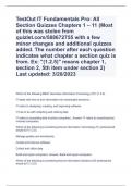 TestOut IT Fundamentals Pro: All Section Quizzes Chapters 1 – 11 (Most of this was stolen from quizlet.com/588672755 with a few minor changes and additional quizzes added. The number after each question indicates what chapter a section quiz is from. Ex: 