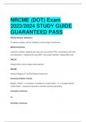 NRCME (DOT) Exam 2023/2024 STUDY GUIDE  GUARANTEED PASS