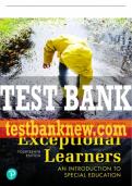 Test Bank For Exceptional Learners: An Introduction to Special Education 14th Edition All Chapters - 9780136940876