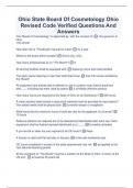 Ohio State Board Of Cosmetology Ohio Revised Code Verified Questions And Answers