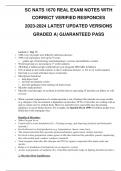 SC NATS 1670 REAL EXAM NOTES WITH  CORRECT VERIFIED RESPONCES 2023-2024 LATEST UPDATED VERSIONS GRADED A| GUARANTEED PASS