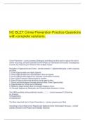 NC BLET Crime Prevention Practice Questions with complete solutions.