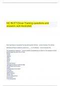  NC BLET Driver Training questions and answers well illustrated.