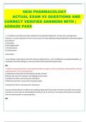 HESI PHARMACOLOGY  ACTUAL EXAM V2 QUESTIONS AND  CORRECT VERIFIED ANSWERS WITH |  AGRADE PASS