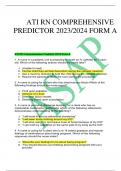 ATI RN COMPREHENSIVE  PREDICTOR 2023/2024 FORM A  ATI RN Comprehensive Predictor 2019 Form A