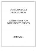 DERMATOLOGY PRESCRIPTION ASSESSMENT FOR NURSING STUDENTS VERSION 1