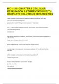 BIO 1100- CHAPTER 9 CELLULAR RESPIRATION & FERMENTATION WITH COMPLETE SOLUTIONS 100%2023/2024