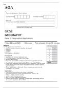 AQA GCSE GEOGRAPHY Paper 3 JUNE 2023 QUESTION PAPER: Geographical Applications