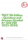 TNCC 9th Edition Questions and Answers Graded A (SOLVED 2023-2024)