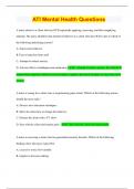 ATI Mental Health Questions  (Top  2024/2025 EXAM REVIEW DOC )