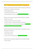 ATI Professional Nursing Exam Questions  (Top  2024/2025 EXAM REVIEW DOC )