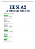 HESI A2 VOCABULARY 2023-2024