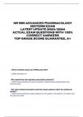 NR 565 ADVANCED PHARMACOLOGY  MIDTERM EXAM  LATEST UPDATE 2023/2024  ACTUAL EXAM QUESTIONS WITH 100%  CORRECT ANSWERS  TOP GRADE SCORE GUARANTEE, A+ 