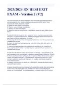 2023/2024 RN HESI EXIT EXAM - Version 2 (V2) All 160 Qs &As Included - Guaranteed Pass A+GRADED!!! (All Brand New Q & A Pics Included)( 100% VERIFIED).