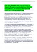 FAC 889 Section 889 Prohibitions on Certain Telecommunications and Video Surveillance Services or Equipment Exam 2023/2024 Graded A+