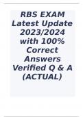 RBS EXAM  Latest Update 2023/2024  with 100% Correct Answers  Verified Q	& A  (ACTUAL)