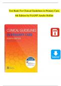 TEST BANK For Clinical Guidelines in Primary Care 4th Edition By Hollier| Verified Chapter's 1 - 19 |
