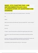 NAED - ETC CHAPTER FIVE LAW ENFORCEMENT POLICE CALL CLASSIFICATION |137 QUESTIONS AND ANSWERS 2024|GUARANTEED SUCCESS