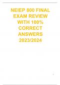 NEIEP 800 FINAL EXAM REVIEW WITH 100% CORRECT ANSWERS 2023/2024