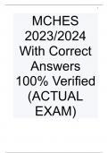 MCHES 2023/2024 With Correct Answers 100% Verified (ACTUAL EXAM)