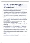 CLC-222 Contracting New Actual Questions and Answers 100% Correct;2023-2024