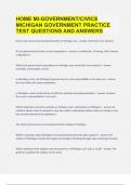 HOME MI-GOVERNMENT CIVICS MICHIGAN GOVERNMENT PRACTICE TEST QUESTIONS AND ANSWERS|GUARANTEED SUCCESS