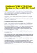 Regulations of RCFE of Title 22 Exam Questions and Answers 2023-2024 Graded A+