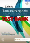 LEHNE’S PHARMACOTHERAPEUTICS FOR ADVANCED PRACTICE NURSES AND PHYSICIAN ASSISTANTS 2ND EDITION ROSENTHAL TEST BANK