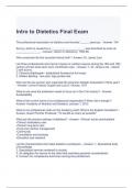 Intro to Dietetics Final Exam Questions and Answers -Graded A