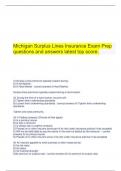  Michigan Surplus Lines Insurance Exam Prep questions and answers latest top score.