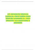 ATI ADVANCED MEDICAL SURGICAL PROCTORED EXAM VERIFIED &GRADED A+ 2023 UPDATED 103 QUESTIONS & ANSWERS 
