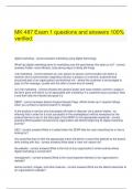    MK 487 Exam 1 questions and answers 100% verified.