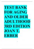 TEST BANK FOR AGING AND OLDER ADULTHOOD 3RD EDITION JOAN T. ERBER