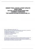 NREMT FINAL EXAM LATEST UPDATE  2023/2024  ACTUAL EXAM QUESTIONS AND  CORRECT ANSWERS  TOP GRADE SCORE GUARANTEE, A+