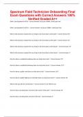Spectrum Field Technician Onboarding Final Exam Questions with Correct Answers 100% Verified Graded A++