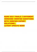 NURS 6521 FINALS 3 DIFFERENT  VERSIONS VERIFIED QUESTIONS  WITH VERIFIED EXPERT  SOLUTIONS |  LATEST UPDATE NEW!!